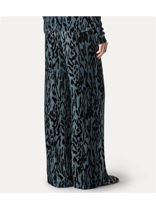 VELVET TROUSERS WITH MOIRE' PRINT FORTE_FORTE | 14416_my pantsF48M.7052 stone